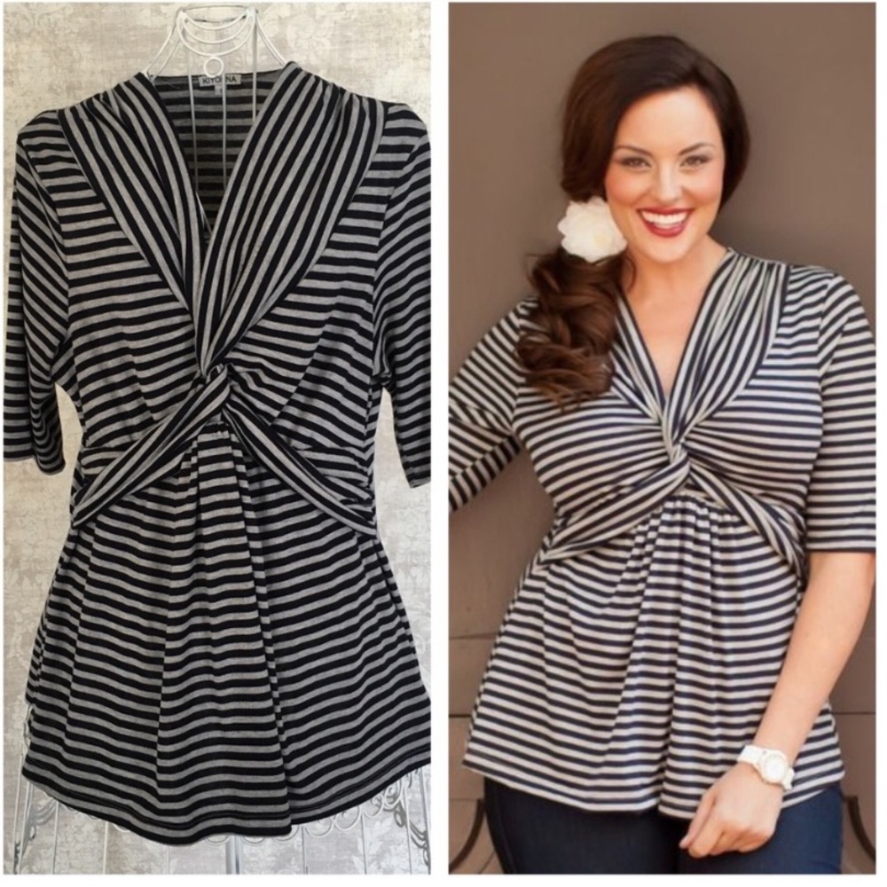 Kiyonna Caycee Striped Twist Top 2X (18/20)